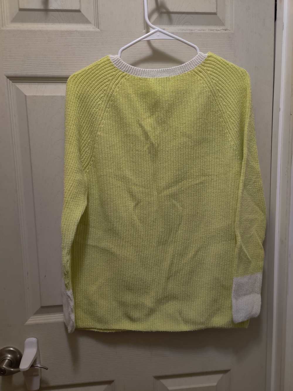 Talbots Yellow Crewneck Sweater with White Trim